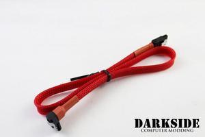 Darkside 45cm (18") SATA 3.0 180Â° to 90Â°  Data Cable with Latch - Red UV (DS-0081)