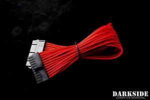 Darkside 24-Pin ATX 12" (30cm) HSL Single Braid Extension Cable - Red UV (DS-0181)