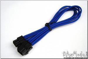 Darkside 6-Pin PCI-E 12" (30cm) HSL Single Braid Extension Cable - Blue UV (DS-0233)