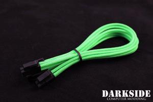 Darkside 8-Pin PCI-E 12" (30cm) HSL Single Braid Extension Cable - Green UV (DS-0237)