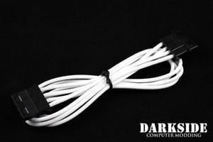 Darkside 4-Pin MOLEX 12" (30cm) HSL Single Braid Extension Cable - White (DS-0110)