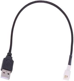 Phobya 5V USB External to 3-Pin Fan Cable - 30cm | Black (81132)
