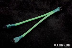 Darkside 4-Pin Dual Fan Power Y-Cable Splitter - Green UV (DS-0476)