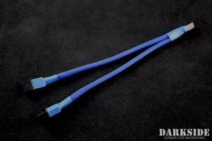 Darkside 3-Pin Dual Fan Power Y-Cable Splitter - Dark Blue UV (DS-0440)