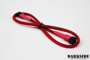 Darkside 3-Pin 50cm (19") M/F Fan Sleeved Cable - Red UV (DS-0250)