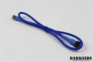 Darkside 3-Pin 50cm (19") M/F Fan Sleeved Cable - Dark Blue UV (DS-0252)