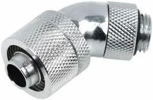 Alphacool G1/4  3/8"ID x 5/8"OD 45Â° Revolvable Compression Fitting - Chrome (17083)
