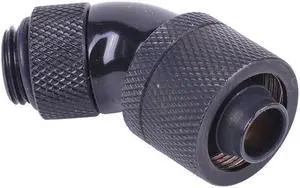 Alphacool G1/4 3/8"ID x 5/8"OD 45Â° Revolvable Compression Fitting - Black (17084)