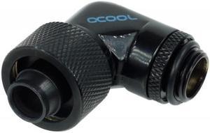 Alphacool G1/4  3/8"ID x 5/8"OD 90Â° Revolvable Compression Fitting - Deep Black (17081)