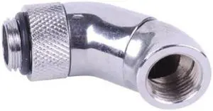 Alphacool G1/4 Double 45Â° Revolvable Angled Adaptor - Chrome (17059)