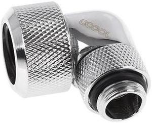 Alphacool Eiszapfen 16mm HardTube Compression Fitting 90° Rotatable G1/4 - Knurled - Chrome (17394)