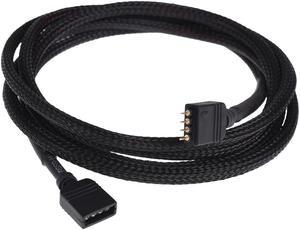 Phobya RGB 4-Pin Extension Cable, 150cm, Sleeved, Black