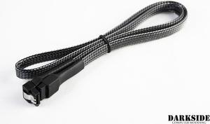 Darkside 60cm (24") SATA 3.0 180Â° to 180Â° Data Cable With Latch - Graphite Metallic (DS-0975)