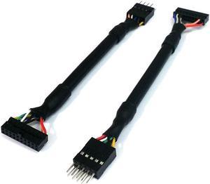 USB 2.0 9-Pin Male to USB 3.0 20-Pin Female Low Profile (10cm) (CAB387)