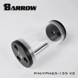 Barrow 135mm Transparent Mutliport Reservoir - Acrylic/Acetal - Black (YPH65-135-V2)
