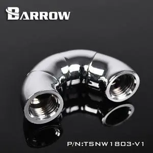 Barrow G1/4" 180 Degree Female to Female Triple Rotary Snake Adaptor - Silver (TSWT1803-V1-Silver)