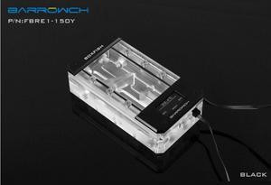 Barrowch 150mm Boxfish Series Acrylic Box Reservoir with OLED Display & D-RGB LED (FBRE1-150Y-Black)