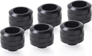 Alphacool Eiszapfen PRO HardTube fitting G1/4, 16mm OD, Deep Black, 6-pack