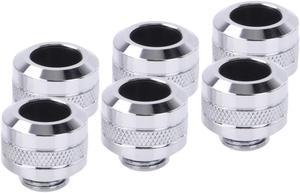 Alphacool Eiszapfen PRO 13mm HardTube Fitting G1/4 - Six Pack - Chrome (17474)