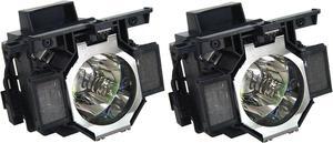 Jaspertronics Original ELP-LP73 Lamp & Housing TwinPack for Epson Projectors - Fits EB-Z10000-2PK, EB-Z8050W-2PK, EB-Z8355WNL-2PK, EB-Z8450WU-2PK & More - 2 Units Per Pack with 1 Year Warranty