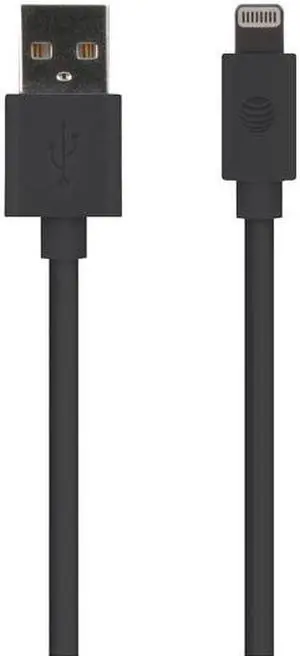 AT&T PVLC10-BLK PVC Charge and Sync Lightning Cable, 10 Feet (Black)