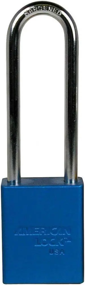 AMERICAN LOCK A1107BLU Lockout Padlock, Keyed Different, Aluminum, Blue, 3 in AMERICAN LOCK A1107BLU Lockout Padlock, Keyed Different, Aluminum, Blue, 3 in