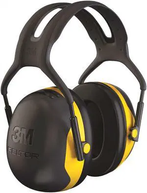 3M X-Series Over-The-Head Earmuff With Headband X2A/37271(Aad), Black/Yellow