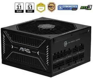 MAG A850GLS PCIE5, USA, 850W, Fully-Modular, 80 Plus Gold, Bilingual Color Box, Solid wood pallet packing, 10Y Warranty