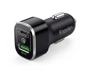 Kopplen 63W PowerDelivery + QC 3.0 Smart Car Charger with USB-C Cable - PD USB-C + Quaicomm Qucik Charge 3.0 - Chargeur de Voiture Intelligent (CAR-2PTPD001BLK) Kopplen 63W PowerDelivery + QC 3.0 Smart Car Charger with USB-C Cable - PD USB-C + Quaicomm Qucik Charge 3.0 - Chargeur de Voiture Intelligent (CAR-2PTPD001BLK)