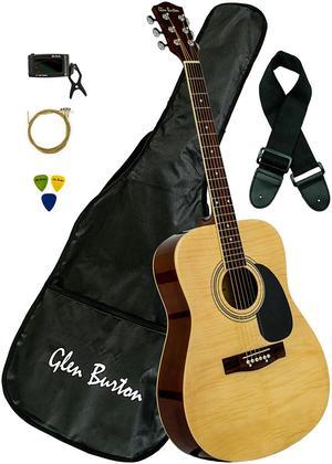 Premium 6 String Dreadnought Acoustic Guitar with Gig Bag, Strap, Spare Strings, Picks and Electric Tuner