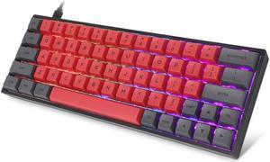 60% Mechanical Keyboard RGB LED Backlit Wired Gaming Keyboard Ergonomic for PC/Mac Gamer Typist (Gateron Switches PBT Caps)