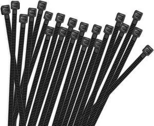 100pcs Cable Zip Ties Heavy Duty 8 Inch Premium Plastic Wire Ties with 50 Pounds Tensile Strength Self-Locking Black Nylon Tie Wraps for Indoor and Outdoor