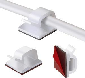Nnrly 60PCS Adhesive Cable Clips, Wire Clips with Strong Adhesive Tapes,Cable Wire Management, Cable Organizer,Cable Holder, Suitable for Car, Office and Home(White)