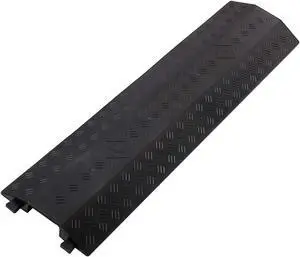 Medium 2 Pack - Floor Cord Cover Cord Protector Drop Over Drop Trak Cable Ramp for Office Warehouse - Black