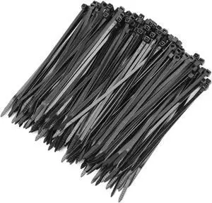 Cable Ties 6 Inch Heavy Duty Zip Ties with 40 Pounds Tensile Strength for Multi-Purpose Use Self-Locking UV Resistant Nylon Tie Wraps Indoor and Outdoor Tie Wire. 200 Pcs Black