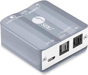 SIIG Toslink/Coaxial Bi-Directional Audio Converter, Simple Rate up to 192KHz, TAA Compliant (CE-AU0311-S1)