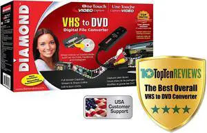 Diamond Multimedia VC500 One Touch VHS to Digital File, DVD Converter with Easy to use Software, Convert, Edit and Save For Win7,8,10,11 Diamond Multimedia VC500 One Touch VHS to Digital File, DVD Converter with Easy to use Software, Convert, Edit and Save For Win7,8,10,11