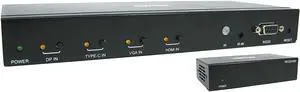 Tripp Lite 4 Port Presentation Switch Kit, 4K 60 Hz, HDMI, DisplayPort, USB-C, & VGA to HDMI Over Cat6 Extender, 125 ft. (B320-4X1-MHE-K)