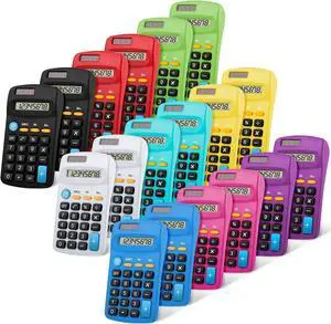 36 Pieces Operation Pocket Size Student Function Calculator Mini Colorful Basic Solar Battery Calculator Bulk for Student School Home Office Desktop Accounting Tools