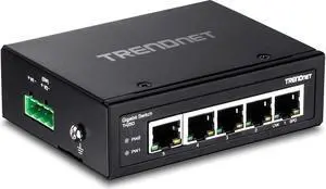 TRENDnet 8-Port Hardened Industrial Gigabit DIN-Rail Switch, 16 Gbps Switching Capacity,IP30 Rated Metal Housing (-40 to 167 ºF),DIN-Rail & Wall Mounts Included, Lifetime Protection, TI-G80