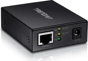 TRENDnet 1000BASE-T to SFP Fiber Media Converter, Gigabit Ethernet to SFP Media Converter, 4Gbps Switching Capactiy, TFC-GSFP