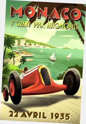 Monaco Gp Poster 24"x36" 24x36 Travel Art
