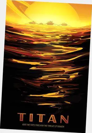 Nasa Travel Poster Art Poster 24"x36" 24x36 Titan Ride The Tides