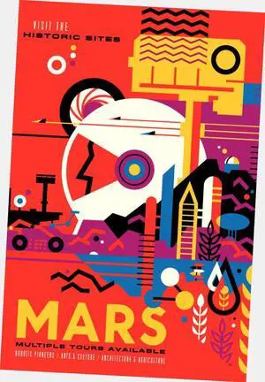 Nasa Travel Poster Art Poster 24"x36" 24x36 Mars