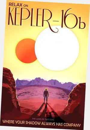 Nasa Travel Poster Art Poster 24"x36" 24x36 Kepler 16B