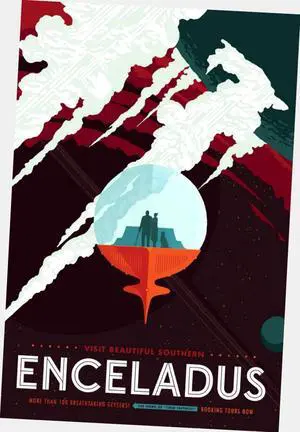 Nasa Travel Poster Art Poster 24"x36" 24x36 Enceladus