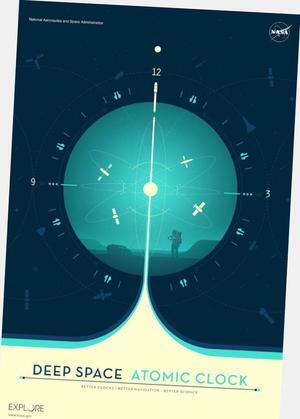 Nasa Atomic Clock Poster 24"x36" 24x36 Blue