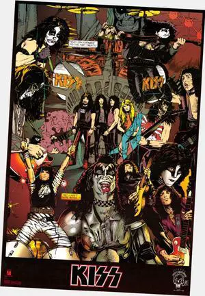 Kiss Poster 24"x36" 24x36 Vintage Comic Book Art