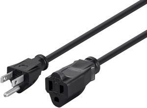 Monoprice 3-Prong Extension Cord - 3 Feet - Black | NEMA 5-15P to NEMA 5-15R, 16AWG, 13A