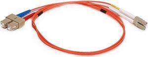 Monoprice Fiber Optic Cable - 1 Meter - Orange | LC to SC OM1, 62.5/125 Type, Multi Mode, Duplex